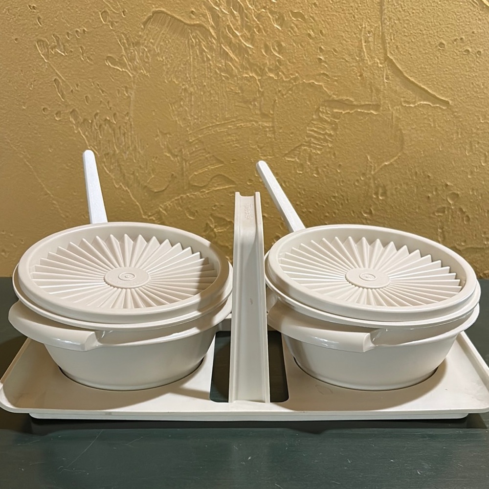 Vintage Retro Tupperware condiment serving set